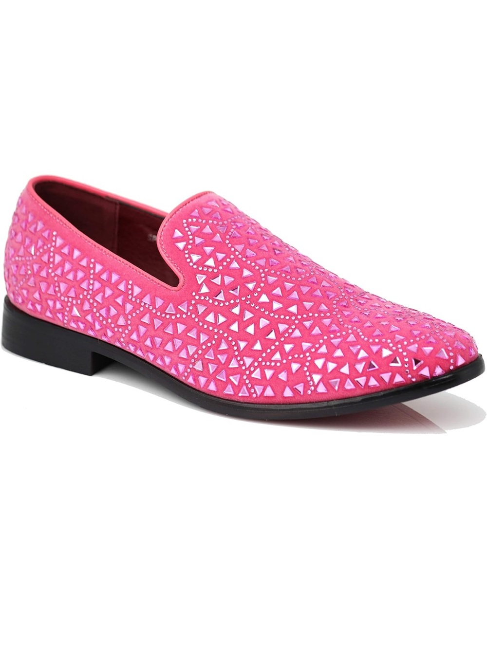 NWT Pink Silver Studded Slip-On Loafers